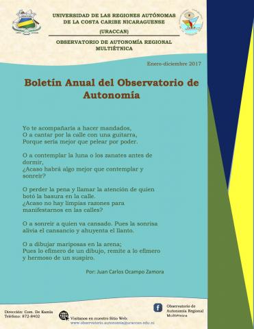 Boletin Anual del Observatorio de Autonomía Regional Multiétnica 2017